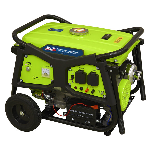 Sealey G3101 3100W Generator 7hp 4-Stroke Engine 230V