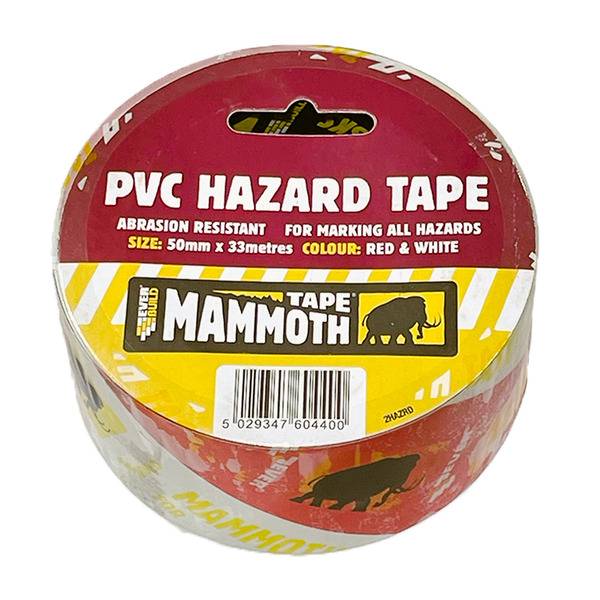 Everbuild Hazard Tape 50 mm x 33 m - Red/White - 488638