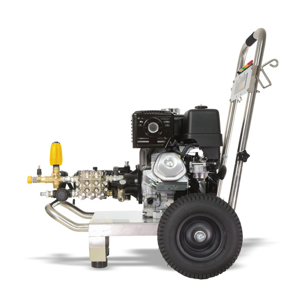 V-TUF GB130 3626psi, 250Bar, 15L/min Industrial 13HP Gearbox Driven Honda Petrol Pressure Washer - Stainless Steel Frame