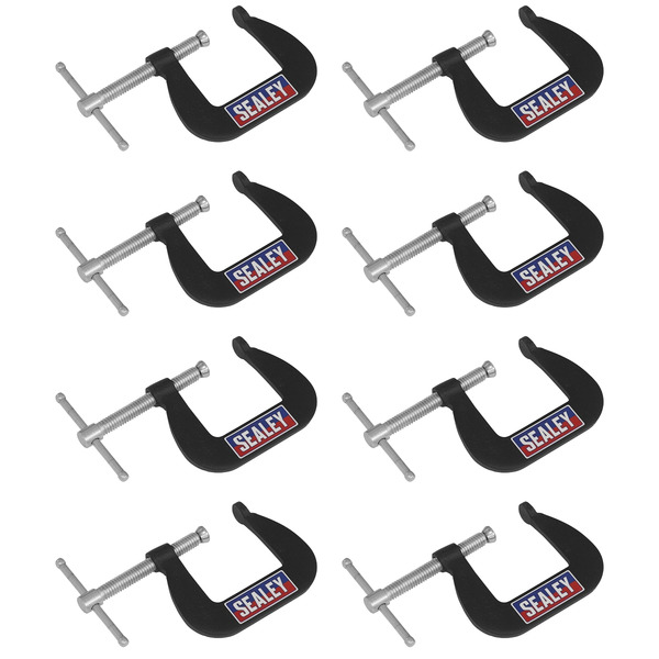 Sealey GCC03 Junior C-Clamp Set 38 x 38mm 8pc