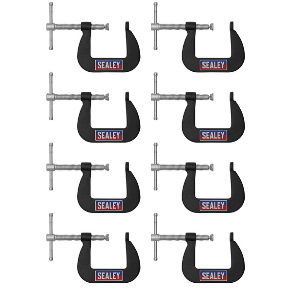 Sealey GCC03 Junior C-Clamp Set 38 x 38mm 8pc