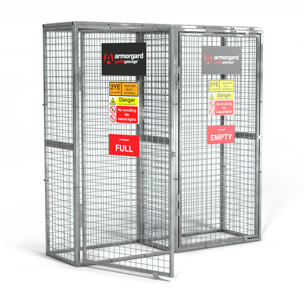 Armorgard GGC33 Gorilla Gas Cage, Double Compartment Modular Bolt-together Gas Cage - 1815 x 570 x 1835 mm