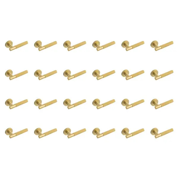 Eclipse 62233x24 Knurled Lever on Rose - Satin Brass - 12 Pairs