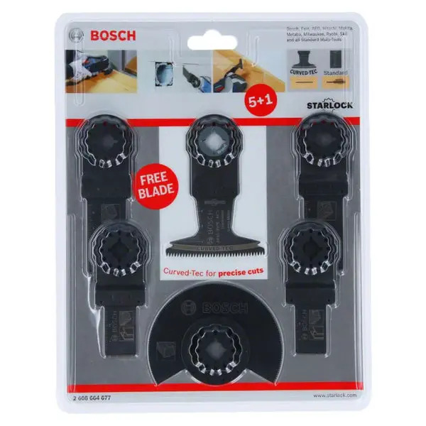 Bosch 2608664677 Professional 6 Piece Starlock Multi Tool Blade Set For Wood & Metal