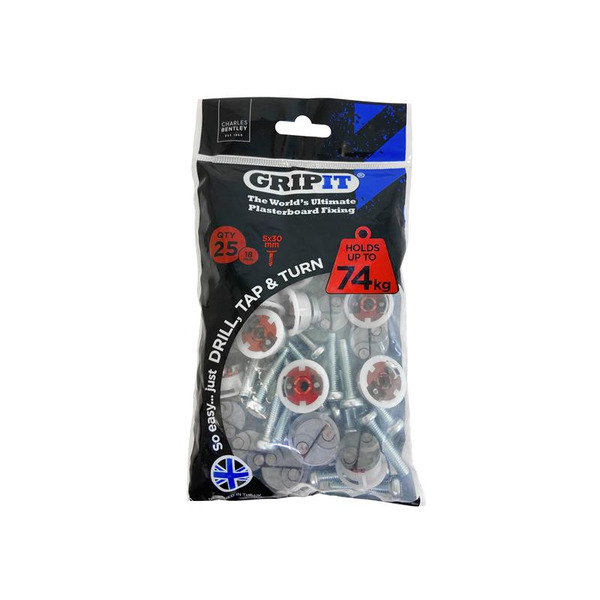 Gripit GRP1825 Red Plasterboard Fixings 18mm (Pack 25)
