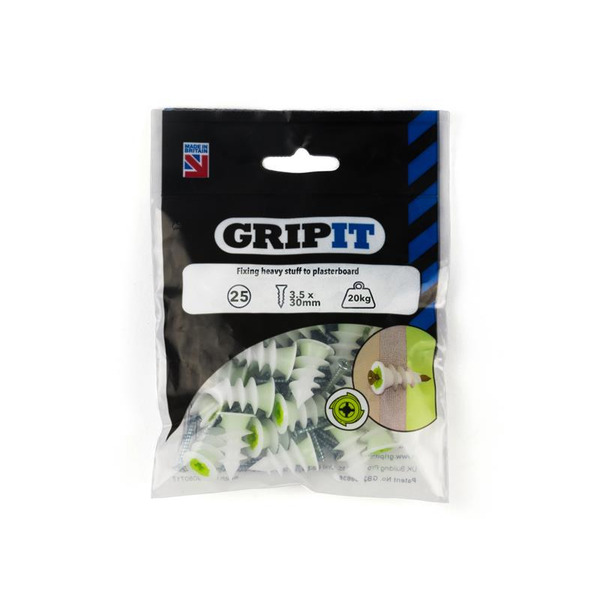 Gripit GRPTWIST25 TwistIT Self-Drive Plasterboard Fixings (Pack 25)