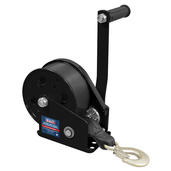 Sealey GWW1200B Geared Hand Winch with Brake & Webbing 540kg Capacity
