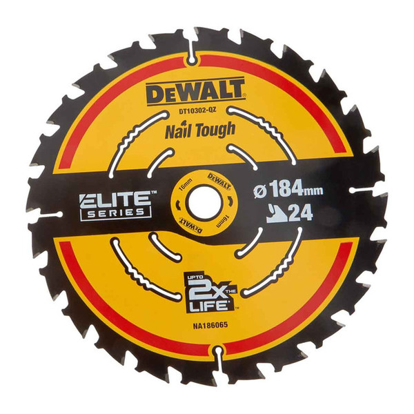 DeWalt DT10302-QZ 184x16mm 24T Extreme Framing Circular Saw Blade