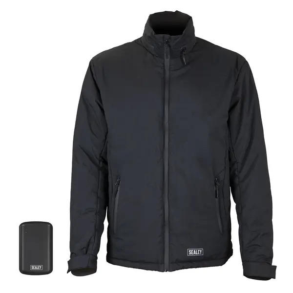 Sealey HJ01KIT 5V Heated Rain Jacket with Power Bank - Small