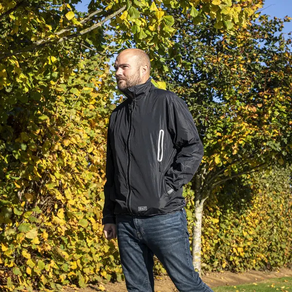Sealey HJ07KIT 5V Heated Rain Jacket with Power Bank 20Ah - Large