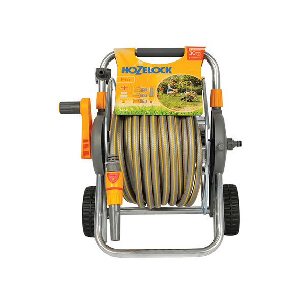 Hozelock 2436 60m Metal Pro Hose Cart & 30m of 12.5mm Hose