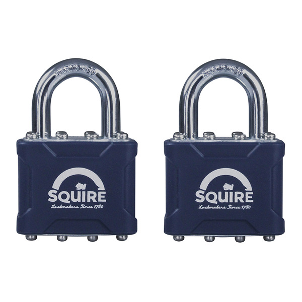 Squire HSQ35T 35T Stronglock Card (2) Padlocks 38mm Open Shackle Keyed