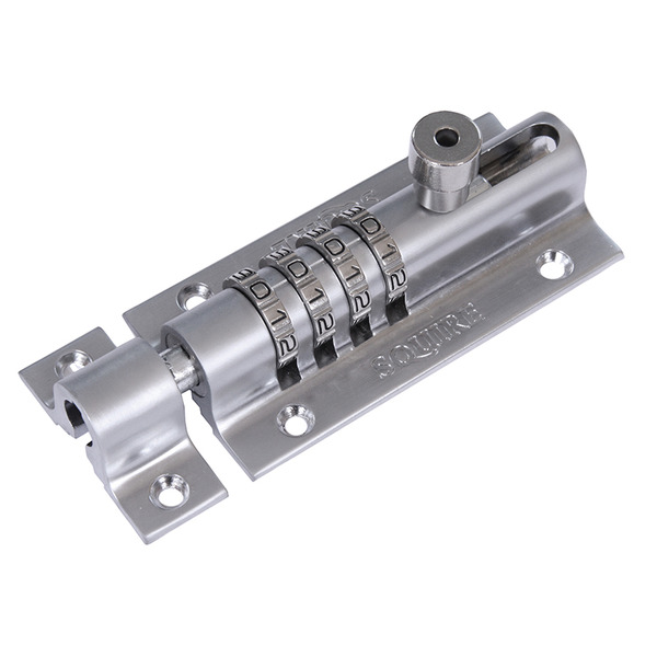 Squire HSQCOMBI2CH CombiBolt 4 Re-Codable Locking Bolt Chrome 120mm