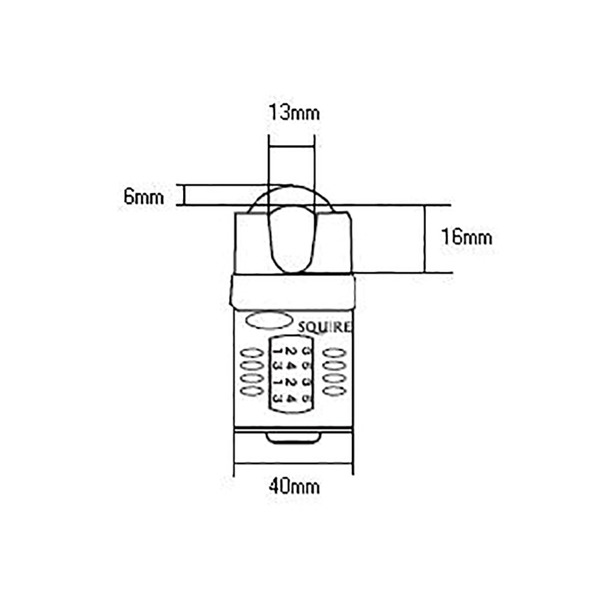 Squire HSQCP40CS CP40CS Combination Padlock 4-Wheel Closed Shackle 40mm