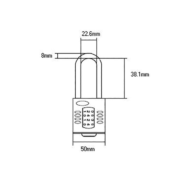 Squire HSQCP5015 CP50/1.5 Combination Padlock 4-Wheel 50mm Long Shackle 38mm