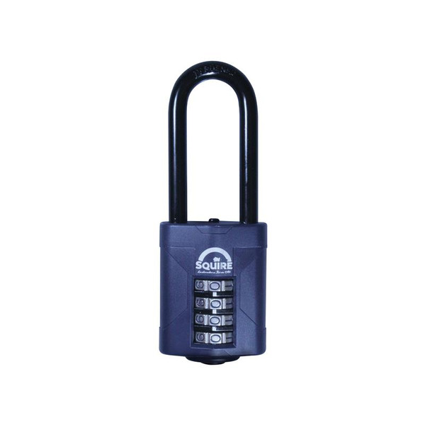 Squire HSQCP5025BX CP50/2.5 Combination Padlock 4-Wheel 50mm Extra Long Shackle 63.5mm Boxed