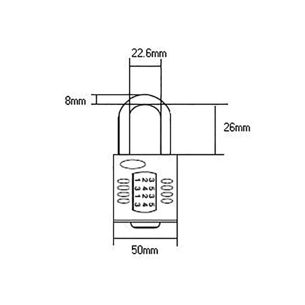 Squire HSQCP50 CP50 Combination Padlock 4-Wheel 50mm
