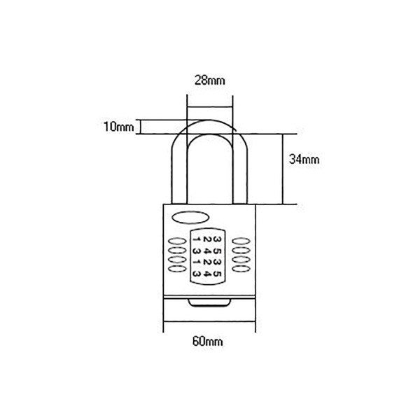 Squire HSQCP60 CP60 Combination Padlock 5-Wheel 60mm