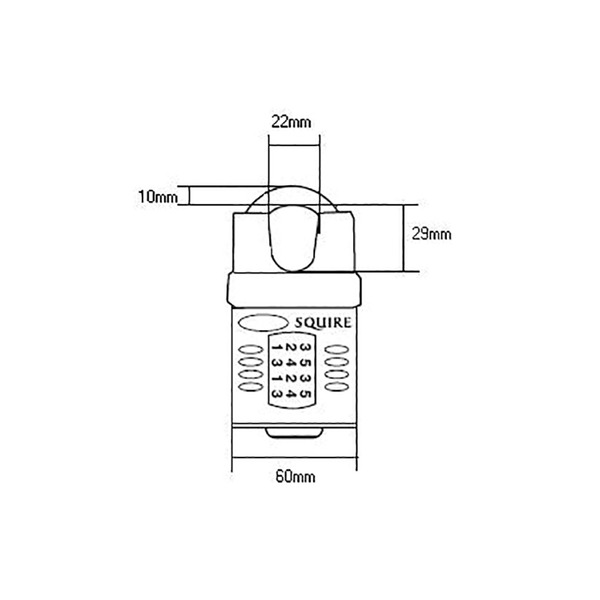 Squire HSQCP60CS CP60 Combination Padlock 5-Wheel 60mm Close Shackle