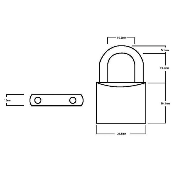 Squire HSQLN3 LN3 Lion Brass Padlock 30mm
