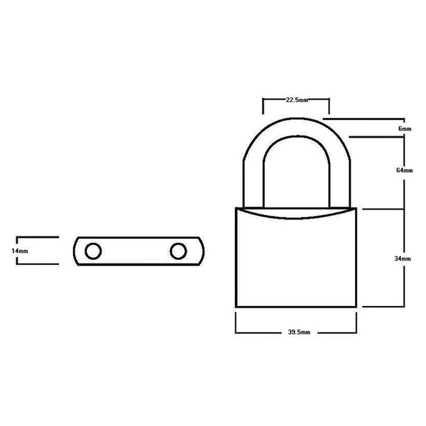 Squire HSQLN4212 LN4LS Lion Brass Padlock 5-Pin 40mm - 65mm Long Shackle