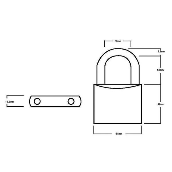 Squire HSQLN525 LN5/2.5 Lion Brass Padlock 5-Pin 50mm - 65mm Long Shackle