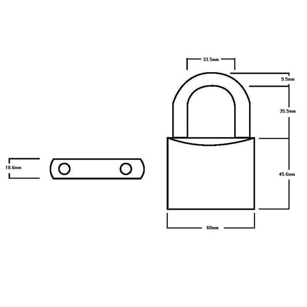 Squire HSQLN60 LN60 Lion Range Brass Padlock 60mm