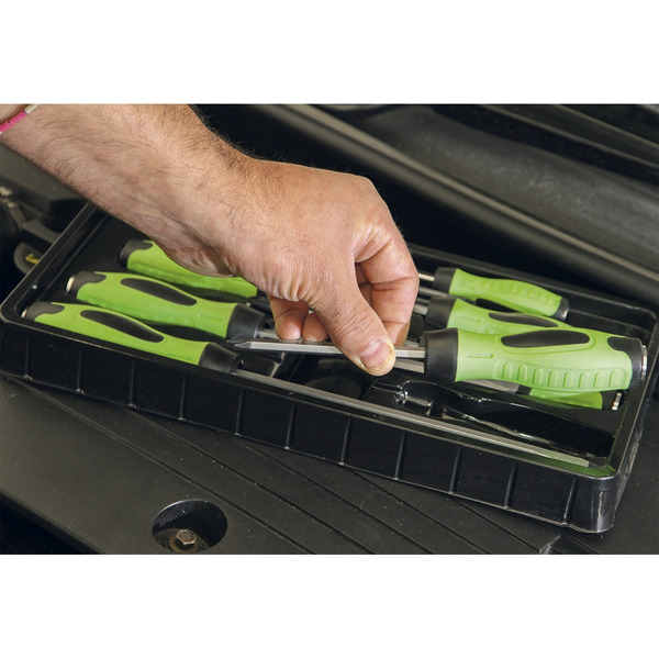 Premier Hammer-Thru Screwdriver Set 8pc - Hi-Vis Green