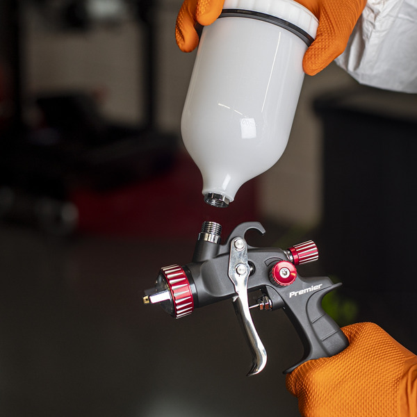 Sealey HVLP01 Premier Professional HVLP Gravity Feed Spray Gun 1.3mm Set-Up