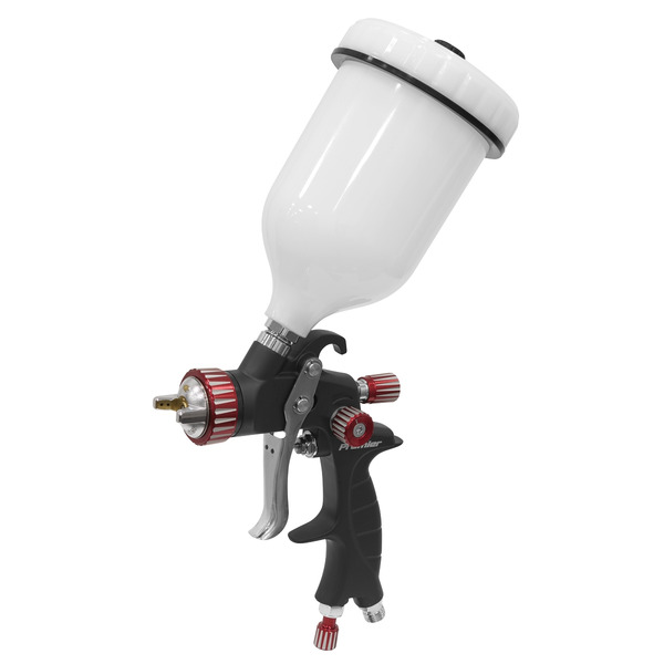 Sealey HVLP01 Premier Professional HVLP Gravity Feed Spray Gun 1.3mm Set-Up