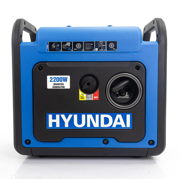 Hyundai 2200W / 2.2kW Petrol Inverter Generator, Pure Sine Wave Output, Lightweight, Quiet Running | HY2250Si