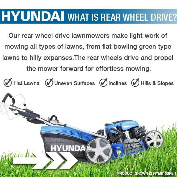 Hyundai 19 / 48cm / 480mm Self Propelled 139cc Petrol Roller Lawnmower And Extras