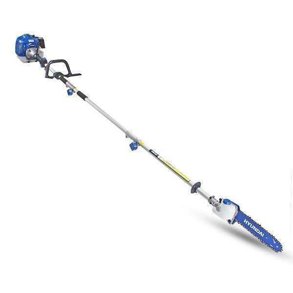 Hyundai 52cc Petrol Pole Saw Pruner Chainsaw 2.7m Long Reach 260mm Cutting Width & GardenTek Folding Trolley on Wheels, Garden Trolley 120kg | HYPS5200X+GTW220