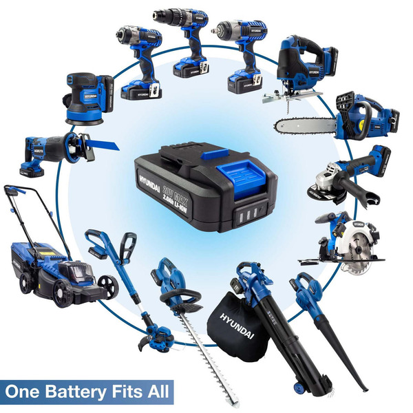 Hyundai Cordless Leaf Blower-Vac, 2x 20v Li-Ion Batteries, 3-in-1 Blower | HY2194