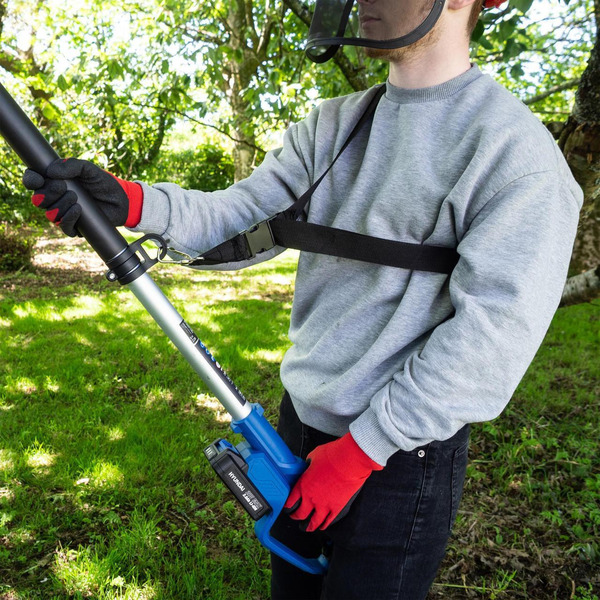 Hyundai Cordless Pole Saw, Pruner, 2.3m Long Reach, 20V 2Ah Li-Ion Battery & GardenTek Folding Trolley on Wheels, Garden Trolley 120kg | HY2192+GTW220