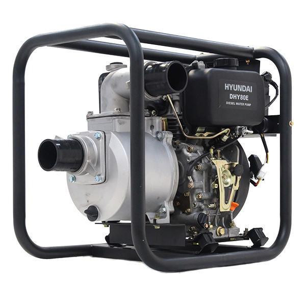 Hyundai Diesel Water Pump Electric Start Commercial 60,000 L/HR + 2 Hoses