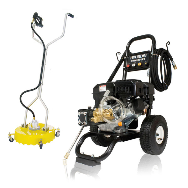 Hyundai 3100psi Petrol Pressure Washer & 18 Rotary Flat Surface Cleaner | HYW3100P2+85.403.005