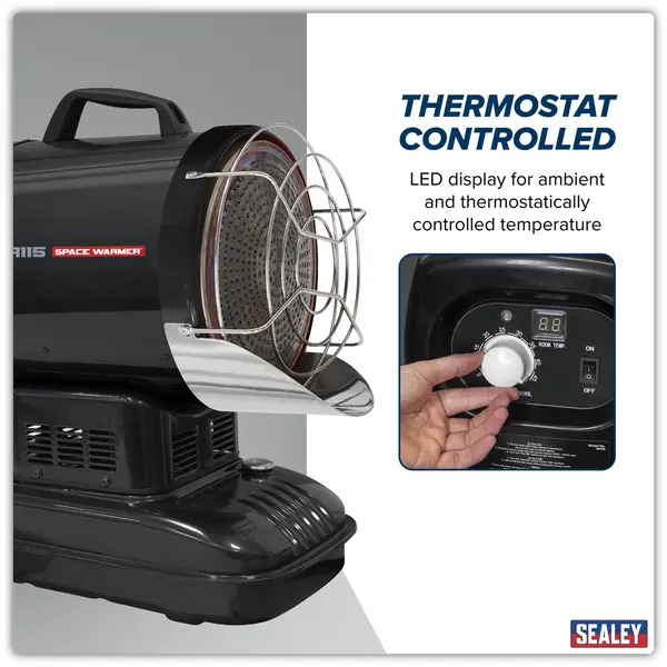 Sealey IR115 Infrared Space Warmer&reg; Kerosene/Diesel Heater 51,000Btu/hr