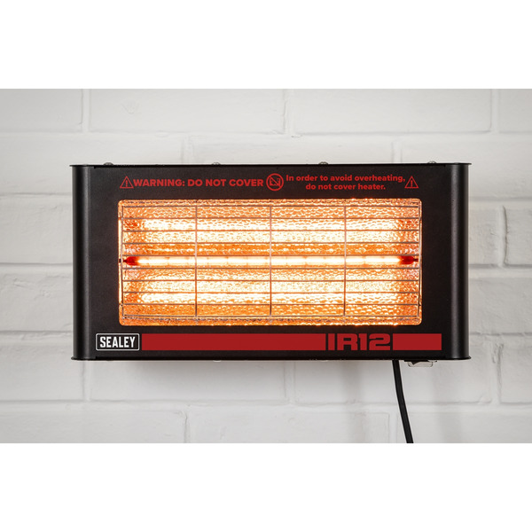 Sealey IR12 Wall Mounting Infrared Quartz Heater 1.2W/230V