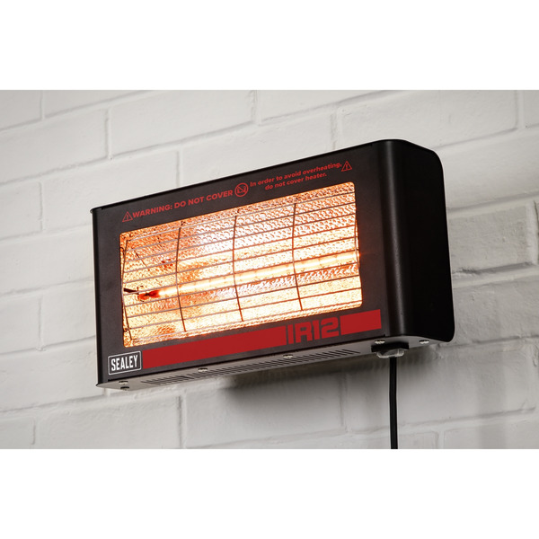 Sealey IR12 Wall Mounting Infrared Quartz Heater 1.2W/230V