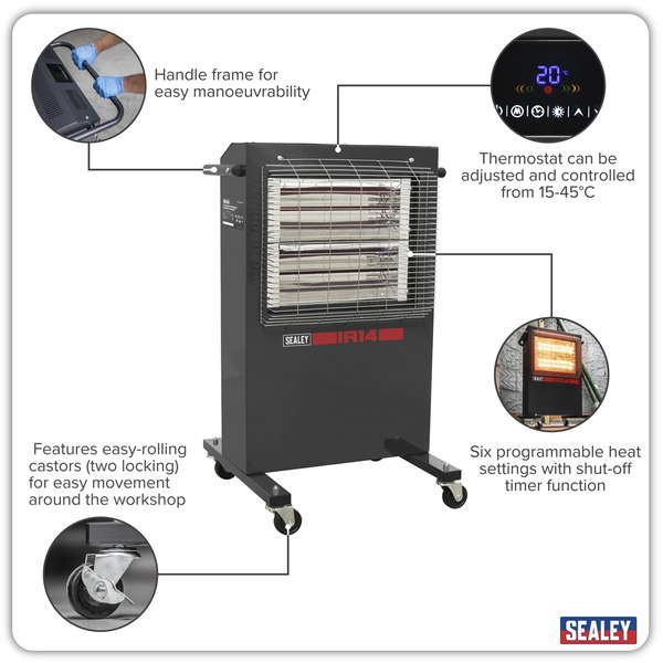 Sealey Infrared Cabinet Heater 1.4/2.8kW 230V