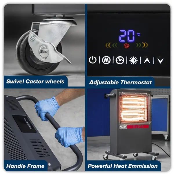 Sealey IR14 Infrared Cabinet Heater 1.4/2.8kW 230V