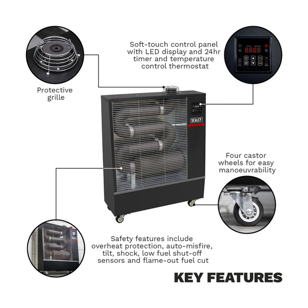 Sealey Industrial Infrared Diesel Heater 16kW
