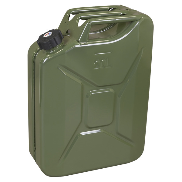 Sealey JC20SCG Screw Cap Metal Jerry Can 20L - Green