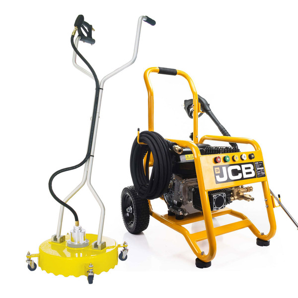 JCB Petrol Pressure Washer 3100psi / 213bar, 224cc JCB engine, Triplex AR pump, 10.7L/min flow rate & 18 Rotary Flat Surface Cleaner | JCB-PW7532P+85.403.005