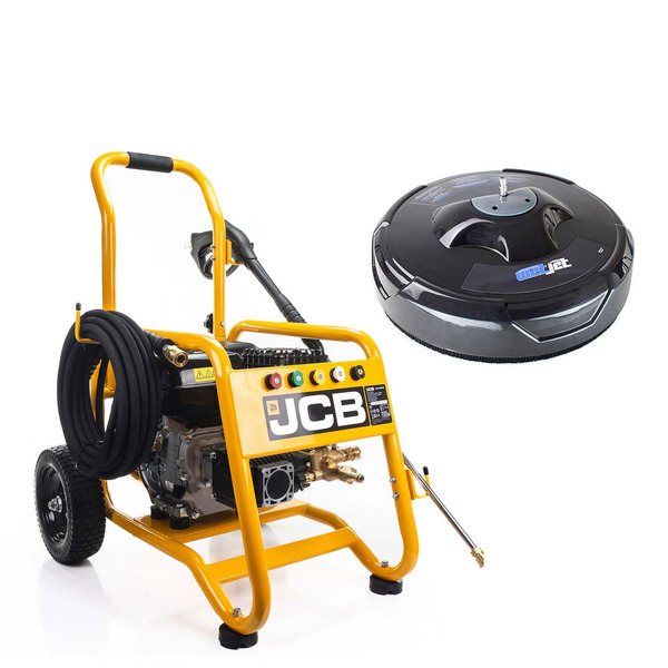 JCB JCB-PW7532P + WJ14WAW-G Petrol Pressure Washer 3100psi / 213bar, 224cc JCB engine, Triplex AR pump, 10.7L/min flow rate & 14 Flat Surface Cleaner | JCB-PW7532P