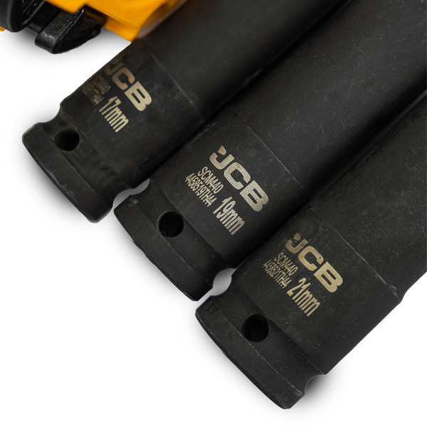 JCB 1/2 Square Drive Air Impact Wrench with Socket Set, 1450Nm Max Working Torque | JCB-RP9510-KIT