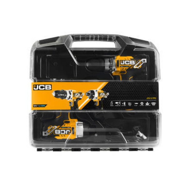 JCB 12V Cordless Combi Drill and Impact Driver Twinpack with 2x 2.0Ah Li-ion Batteries & Fast Charger in W-Boxx 102 Power Tool Case | 21-12TPK-WB-2
