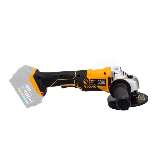 JCB 18V Cordless Angle Grinder, 115mm 4 1/2 inch, 2-5Ah Li-Ion Battery Options, M14 Thread | 21-18AG-B, Bare Unit + 2.0Ah Battery