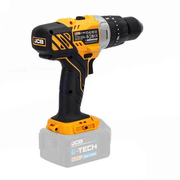 JCB 18V 45Nm Combi Drill, Variable Speed, 2-5Ah Li-ion Battery | 21-18CD-B, Bare Unit